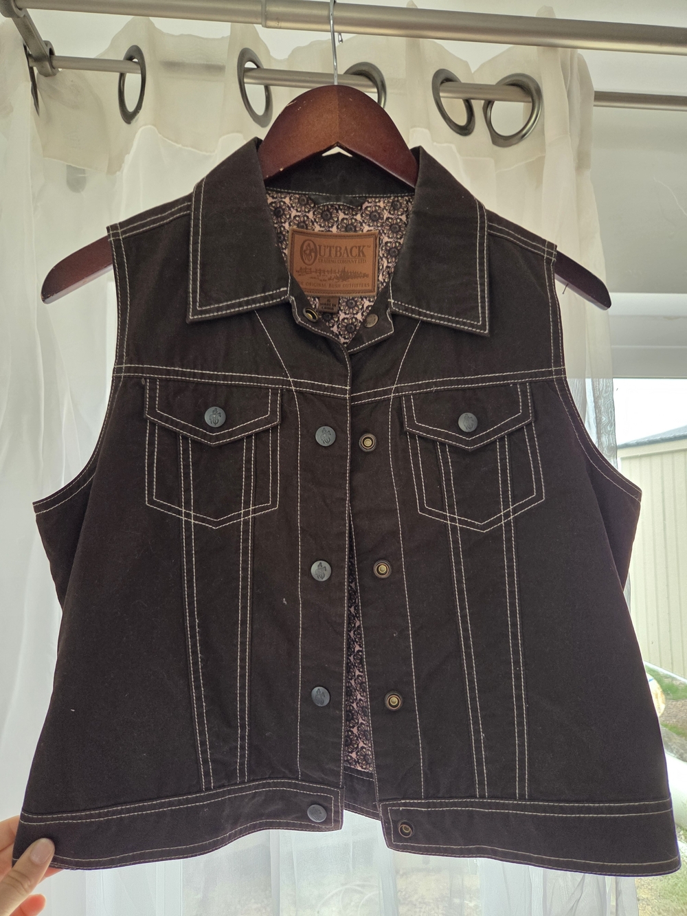 Outback Women’s Sleeveless Vest in Dark Brown